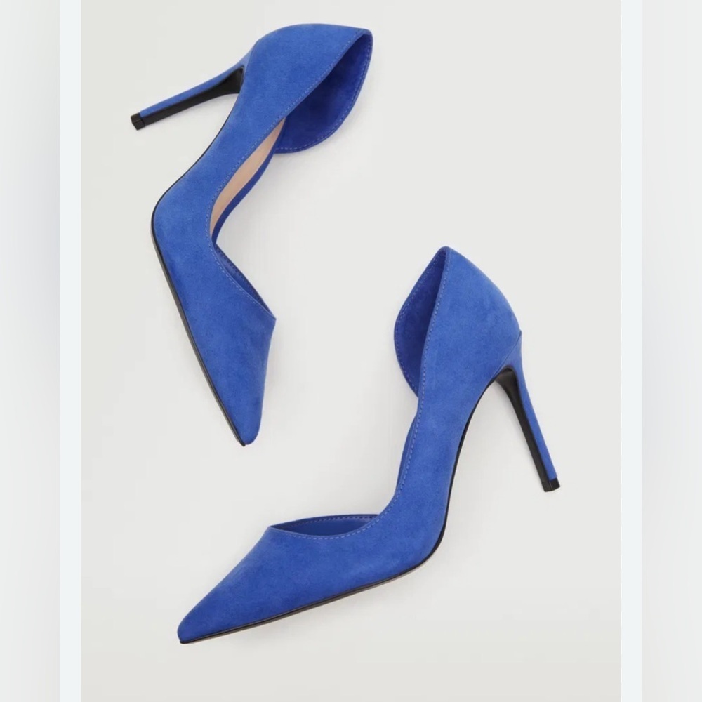 MNG Women's Elegant Blue Suede Heels